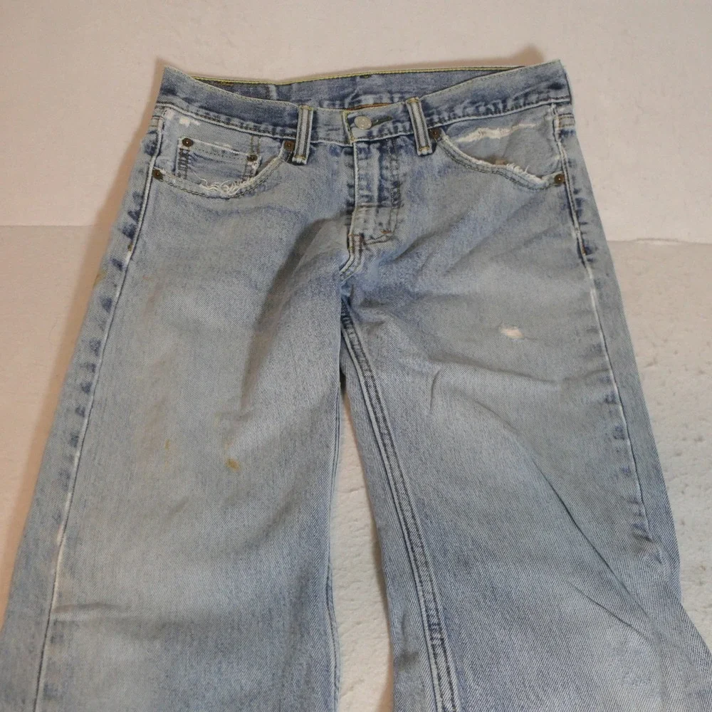 Levi's Mens 505 Jeans 30x32 Blue Distressed Grunge Workwear Rugged Heritage Alt
